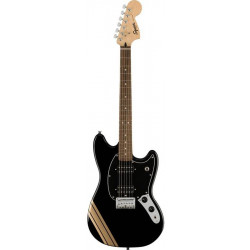 SQUIER by FENDER BULLET MUSTANG FSR HH BLACK w/COMPETITION STRIPES