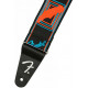 FENDER STRAP NEON MONOGRAMMED BLUE ORANGE