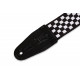 LEVY'S MP-28 PRINT SERIES GUITAR STRAP (BLACK AND WHITE CHECKERS)