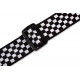 LEVY'S MP-28 PRINT SERIES GUITAR STRAP (BLACK AND WHITE CHECKERS)