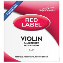 D'ADDARIO Super Sensitive 2105 Red Label Violin String Set - 3/4 Size