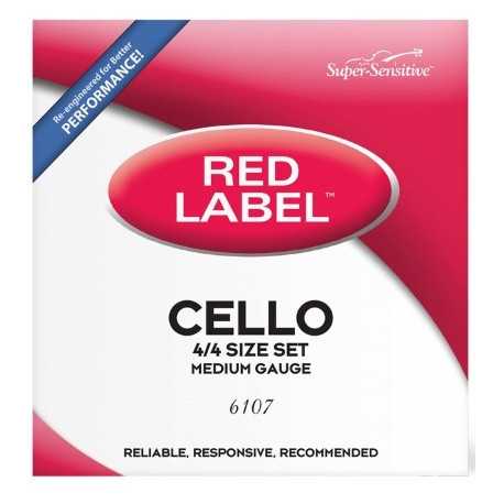 D'ADDARIO Super Sensitive 6107 Red Label Cello String Set - 4/4 Size