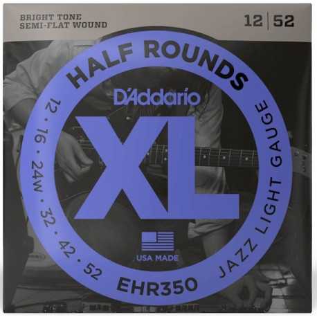 D'ADDARIO EHR350 XL HALF ROUNDS JAZZ LIGHT (12-52)