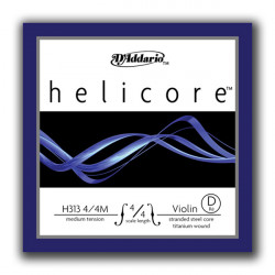 D'ADDARIO HELICORE VIOLIN SINGLE D STRING 4/4 Scale Medium Tension