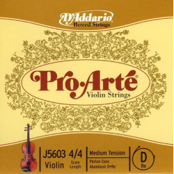 D'ADDARIO PRO-ARTÉ VIOLIN SINGLE D STRING 4/4 Scale Medium Tension