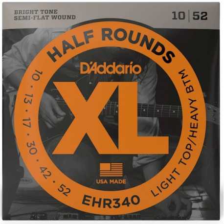 D'ADDARIO EHR340 XL HALF ROUNDS LIGHT TOP/ HEAVY BOTTOM (10-52)