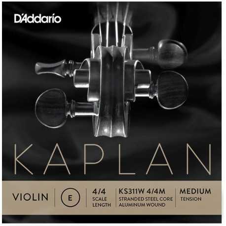 D'ADDARIO KAPLAN VIOLIN Non-Whistling Aluminum Wound E String 4/4 Scale Medium Tension
