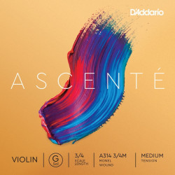 D'ADDARIO ASCENTÉ VIOLIN SINGLE G STRING 3/4 Scale Medium Tension