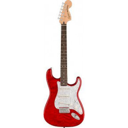 SQUIER by FENDER AFFINITY SERIES FSR STRATOCASTER QMT CRIMSON RED TRANSPARENT