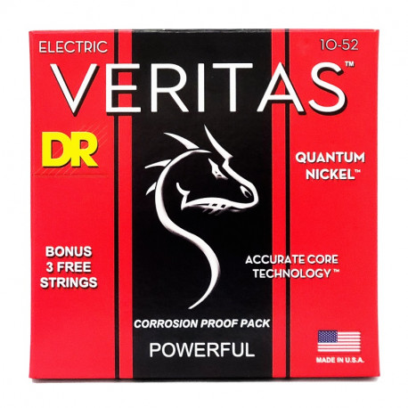 DR Strings VERITAS Coated Core Electric Guitar Strings - Medium to Heavy (10-52)