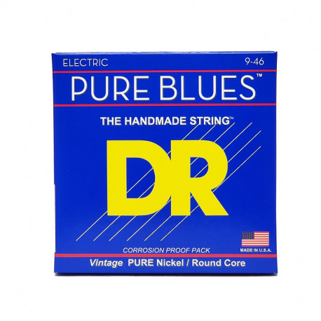 DR Strings PURE BLUES Electric Guitar Strings - Light to Medium (9-46)