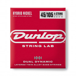 DUNLOP DBHYN45105 DUAL DYNAMIC LAYERED TWIN ALLOY HYBRID WOUND NICKEL BASS STRINGS 45-105