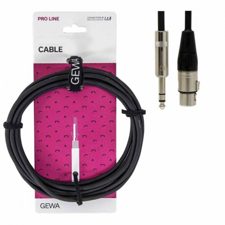 GEWA Pro Line Stereo Jack 6,3mm-XLR(f) 6м (190.719)