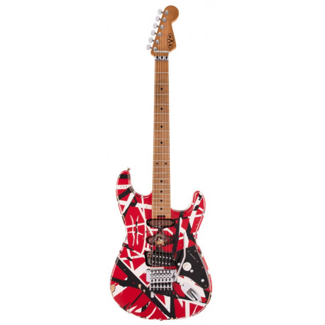 EVH STRIPED SERIES FRANKENSTEIN FRANKIE RED WITH BLACK STRIPES RELIC