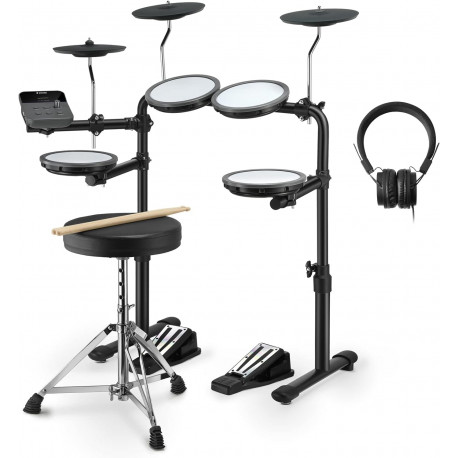 DONNER MUSIC DED-70 5 DRUMS 3 CYMBALS WITH DRUM THRONE/ STICKS/ HEADPHONE/ AUDIO CABLE