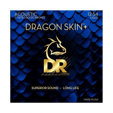 DR Strings DRAGON SKIN+ Acoustic 80/20 Bronze - Light (12-54)