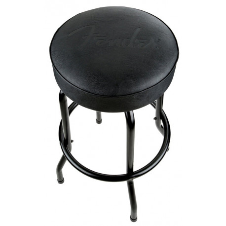 FENDER 30" EMBOSSED BLACK LOGO BARSTOOL, BLACK