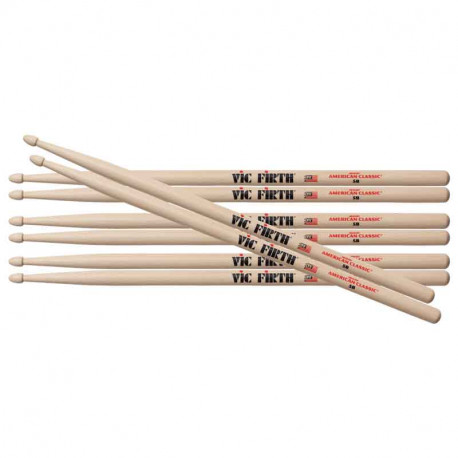 Vic Firth P5B3-5B1 American Classic 5B Drumsticks Value Pack