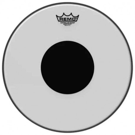 REMO Smooth White Controlled Sound Top Black Dot 8"