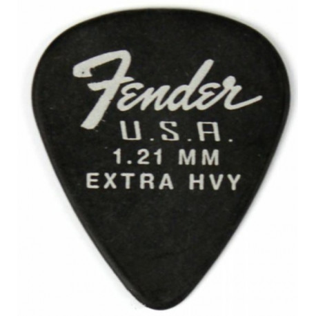 FENDER DURA-TONE DELRIN PICKS 1.21 MM, 351 SHAPE - 12 PACK BLACK