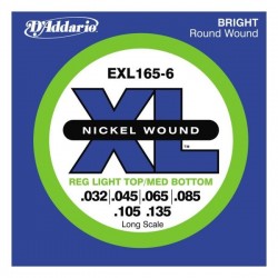 D`ADDARIO EXL165-6 XL REG LIGHT TOP / MED BOTTOM 6 STRING 32-135