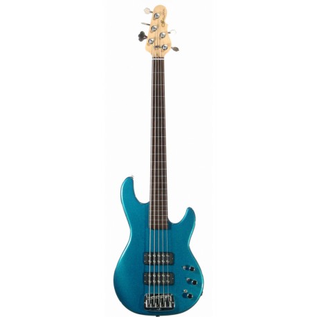 G&L L2500 FIVE STRINGS (Emerald Blue, ebony, Fretless)