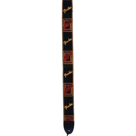 FENDER 2' MONOGRAMMED BLACK/YELLOW/RED STRAP