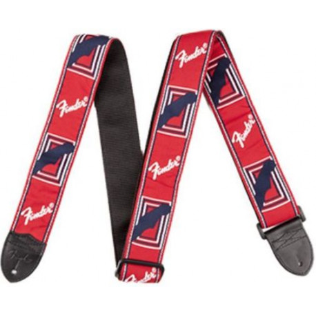 FENDER 2" MONOGRAMMED RED/WHITE/BLUE STRAP