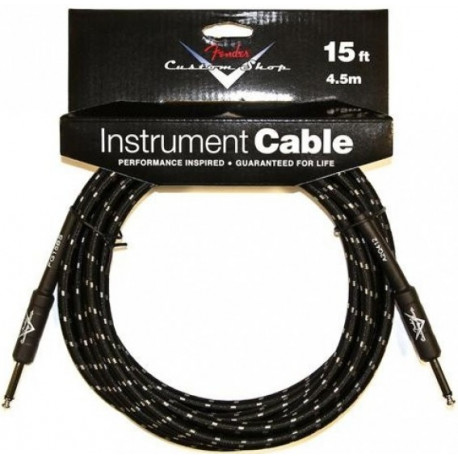 FENDER CUSTOM SHOP CABLE 15' BLACK TWEED