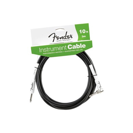 FENDER PERFORMANCE INSTRUMENT CABLE 10' ANGLED BK