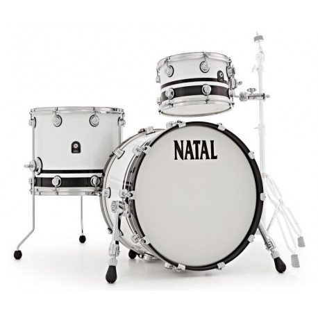 NATAL DRUMS CAFE RACER PIANO WHITE BLACK SPARKLE DOUBLE SPLIT