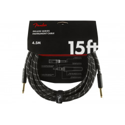 FENDER CABLE DELUXE SERIES 15' BLACK TWEED