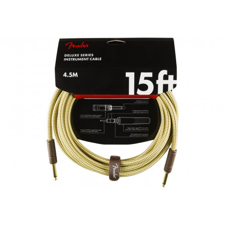 FENDER CABLE DELUXE SERIES 15' TWEED