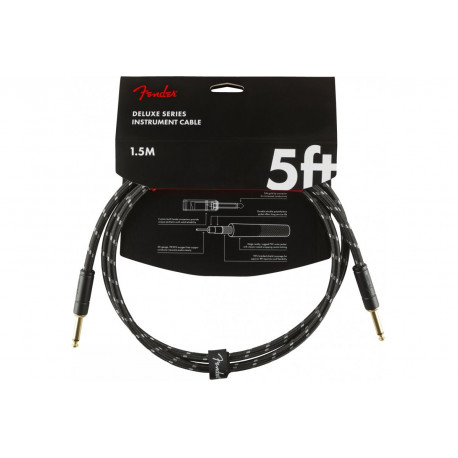 FENDER CABLE DELUXE SERIES 5' BLACK TWEED