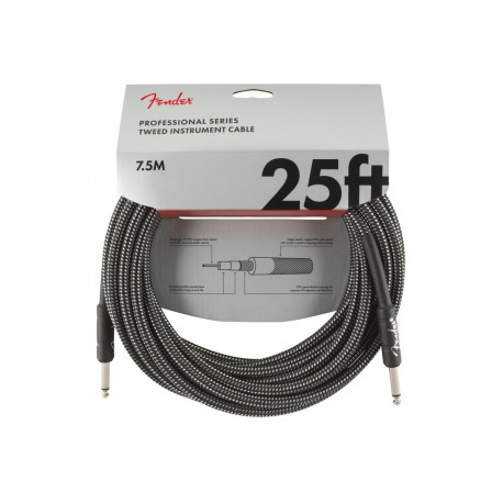 FENDER CABLE PROFFESIONAL SERIES 25' GREY TWEED