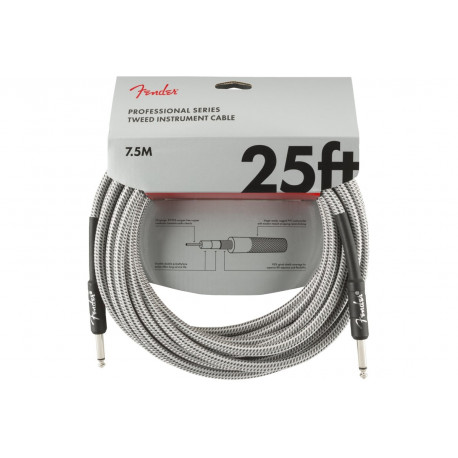 FENDER CABLE PROFFESIONAL SERIES 25' WHITE TWEED