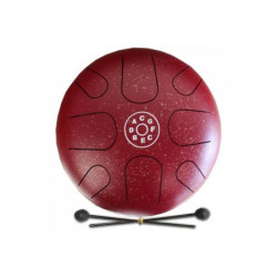 PALM PERCUSSION METAL TONGUE DRUM 8 LEAFS SPOT RED DOFF