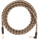 FENDER 18.6' ANGLED FESTIVAL INSTRUMENT CABLE PURE HEMP BROWN STRIPE