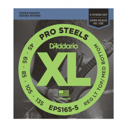 D`ADDARIO EPS165-5 XL PRO STEELS REG LIGHT TOP / MED BOTTOM 45-135