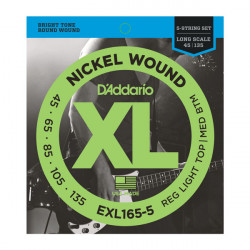 D`ADDARIO EXL165-5 XL REG LIGHT TOP / MED BOTTOM 5 STRING 45-135