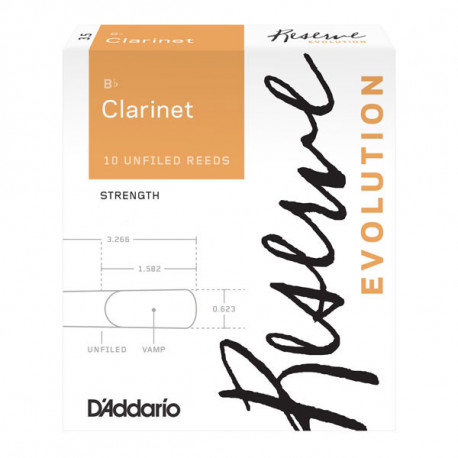 D`ADDARIO DCE10355 Reserve Evolution Bb Clarinet 3.5+ - 10 Box