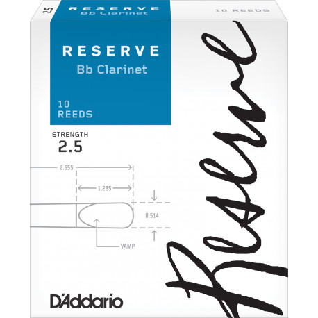 D`ADDARIO DCR1025 Reserve Bb Clarinet #2.5 - 10 Box