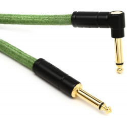 FENDER 10' ANGLED FESTIVAL INSTRUMENT CABLE PURE HEMP GREEN