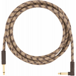 FENDER 10' ANGLED FESTIVAL INSTRUMENT CABLE PURE HEMP BROWN STRIPE