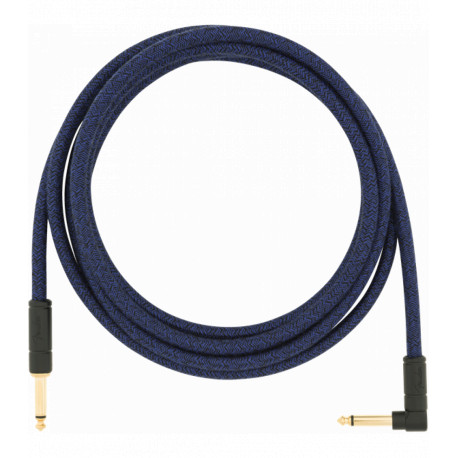 FENDER 10' ANGLED FESTIVAL INSTRUMENT CABLE PURE HEMP BLUE DREAM