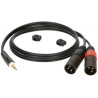 KLOTZ AY9 Y-CABLE STEREO MINI JACK - 2xXLR MALE BLACK 3 M