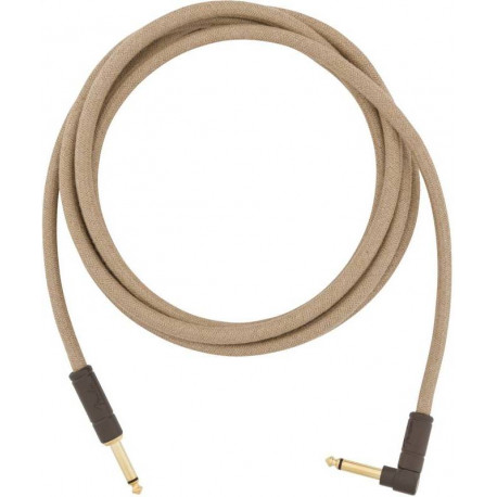 FENDER 10' ANGLED FESTIVAL INSTRUMENT CABLE PURE HEMP NATURAL