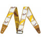 FENDER 2" WEIGHLESS MONOGRAMMED STRAP WHITE/BROWN/YELLOW