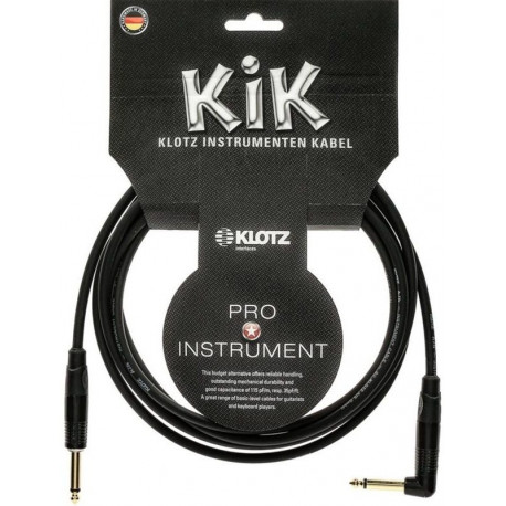 KLOTZ KIK INSTRUMENT CABLE ANGLED BLACK 3 M