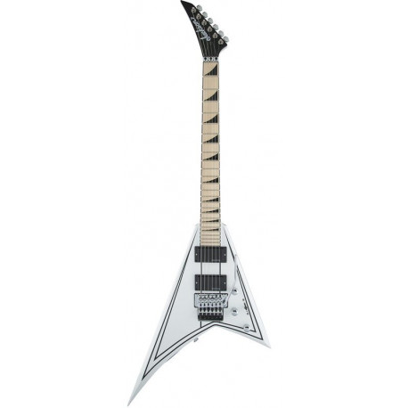 JACKSON X-SERIES RHOADS RRX24M MN SNOW WHITE WITH BLACK PINSTRIPES